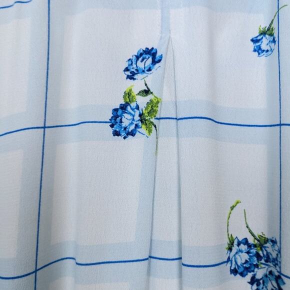 Free People Window To My Heart Button Down Floral White & Blue Top Size S - Picture 6 of 10